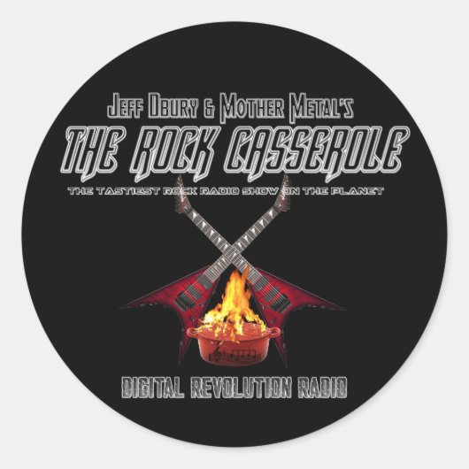 De Rock Casserole 3" Glanzende Stickers (Voorkant)