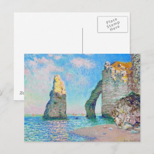 De Rock Needle en de Porte d'Aval Claude Monet Briefkaart (Voorkant / Achterkant)