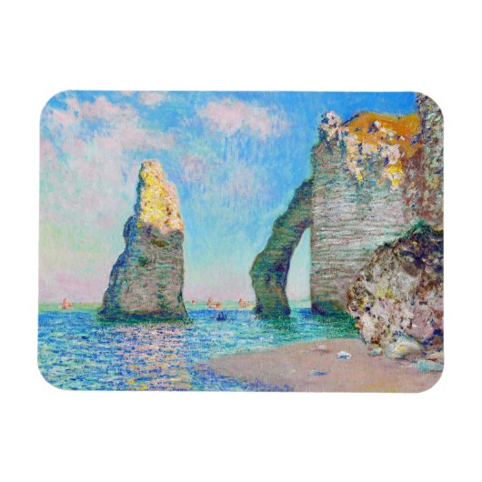 De Rock Needle en de Porte d'Aval Claude Monet Magneet (Horizontaal)