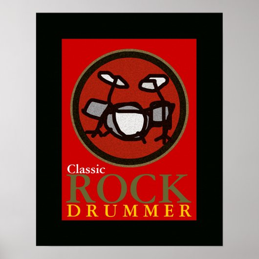 de rockdrummer poster (Voorkant)
