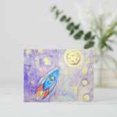 De Rocketing met de Guinese ringweg naar de maan Briefkaart (Staand voorkant)