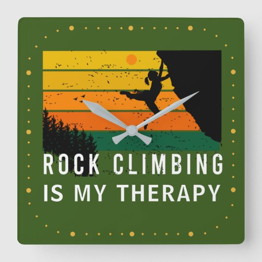 De rockklimmer is mijn therapie, extreme sport vierkante klok (Voorkant)