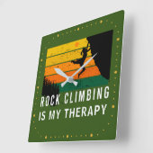 De rockklimmer is mijn therapie, extreme sport vierkante klok (Hoek)