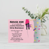 De rockmuur van het meisje: Birthday Party Kaart (Staand voorkant)