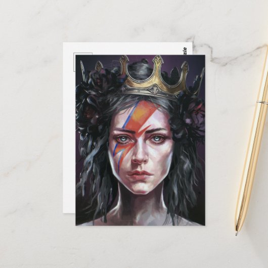 De rockster prinses briefkaart (Voorkant / Achterkant in situ)