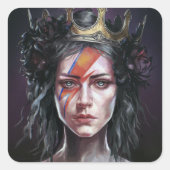 De rockster prinses vierkante sticker (Voorkant)