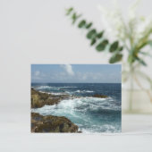 De Rocky Coast and Blue Ocean van Aruba Briefkaart (Staand voorkant)