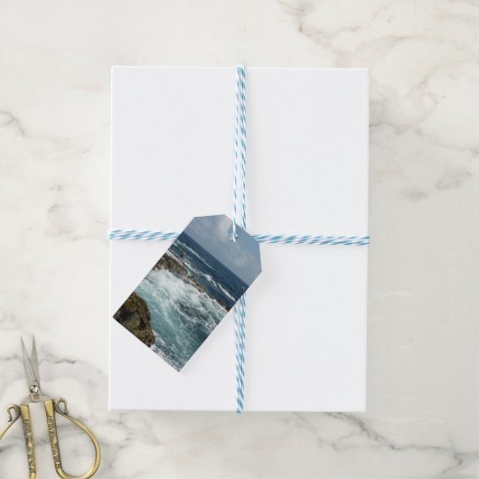 De Rocky Coast and Blue Ocean van Aruba Cadeaulabel (Met Touw)