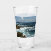 De Rocky Coast and Blue Ocean van Aruba Glas (Voorkant)