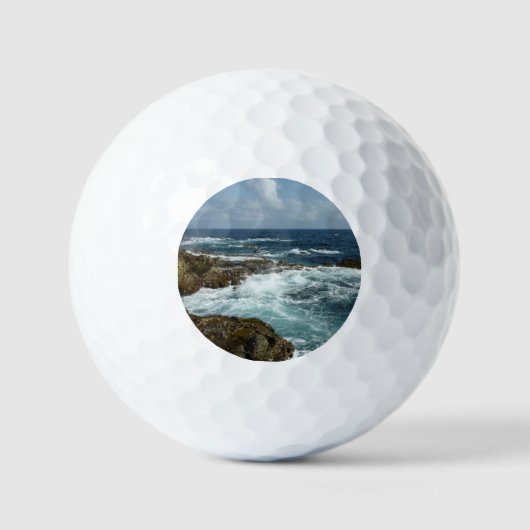 De Rocky Coast and Blue Ocean van Aruba Golfballen (Voorkant)