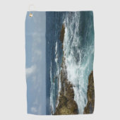 De Rocky Coast and Blue Ocean van Aruba Golfhanddoek (Voorkant)