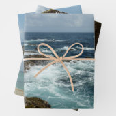 De Rocky Coast and Blue Ocean van Aruba Inpakpapier Vel (In situ)
