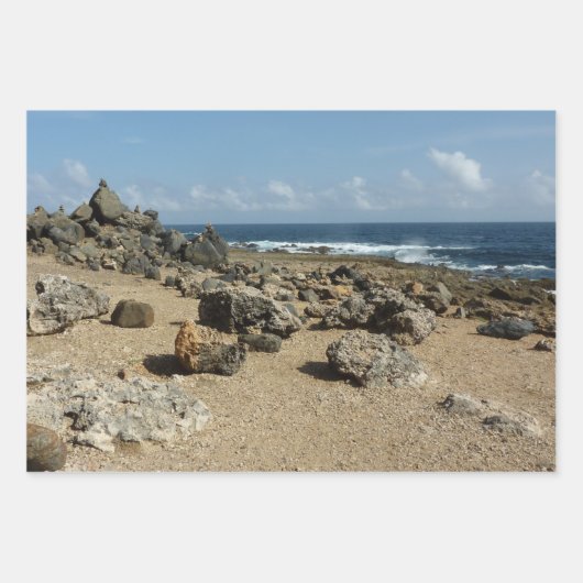 De Rocky Coast and Blue Ocean van Aruba Inpakpapier Vel (Voorkant 3)