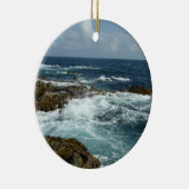 De Rocky Coast and Blue Ocean van Aruba Keramisch Ornament (Rechts)