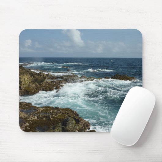 De Rocky Coast and Blue Ocean van Aruba Muismat (Met muis)