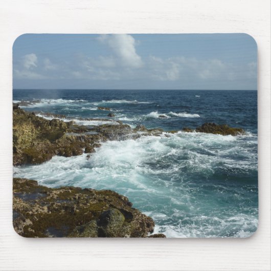 De Rocky Coast and Blue Ocean van Aruba Muismat (Voorkant)