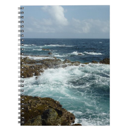 De Rocky Coast and Blue Ocean van Aruba Notitieboek (Voorkant)