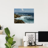 De Rocky Coast and Blue Ocean van Aruba Poster (Thuiskantoor)