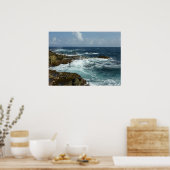 De Rocky Coast and Blue Ocean van Aruba Poster (Keuken)