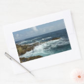 De Rocky Coast and Blue Ocean van Aruba Rechthoekige Sticker (Envelop)