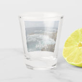 De Rocky Coast and Blue Ocean van Aruba Shot Glas (Achterkant)