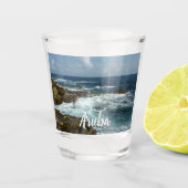 De Rocky Coast and Blue Ocean van Aruba Shot Glas (Voorkant)