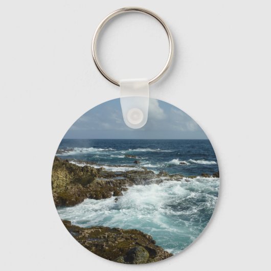 De Rocky Coast and Blue Ocean van Aruba Sleutelhanger (Voorkant)