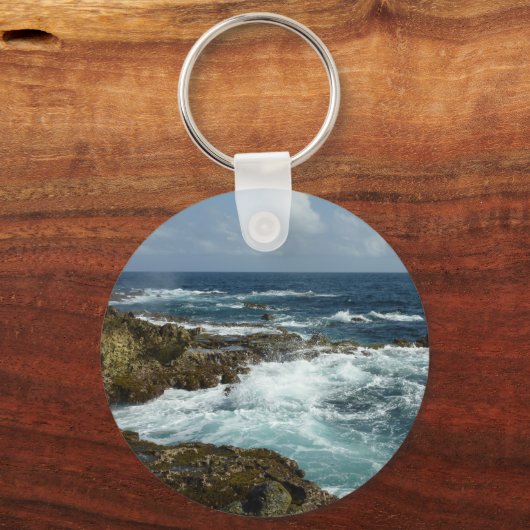 De Rocky Coast and Blue Ocean van Aruba Sleutelhanger (Achterkant)