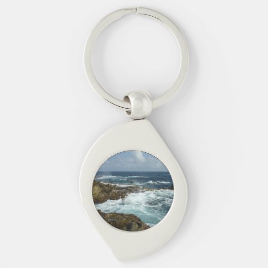 De Rocky Coast and Blue Ocean van Aruba Sleutelhanger (Voorkant)