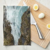 De Rocky Coast and Blue Ocean van Aruba Theedoek (Quarter Fold)