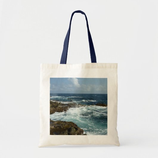 De Rocky Coast and Blue Ocean van Aruba Tote Bag (Voorkant)