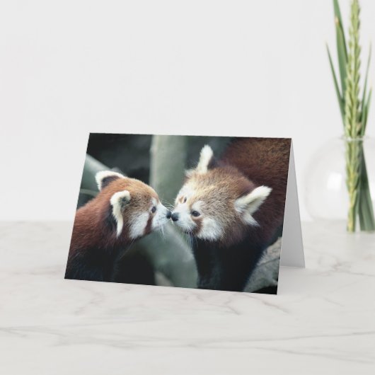 De rode #2-begroetende kaart van de Panda (Voorkant)