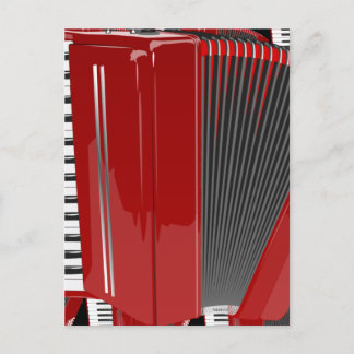De rode accordeon briefkaart