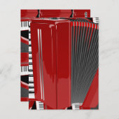 De rode accordeon briefkaart (Voorkant / Achterkant)