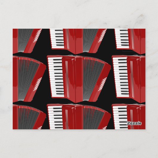 De rode accordeon briefkaart (Achterkant)