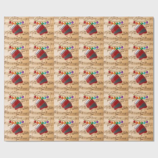 De Rode Accordeon, Kerstontwerp, Cadeaupapier (Vlak)