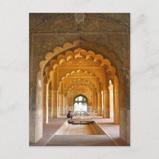 de rode archieven van delhi fort briefkaart (Voorkant)