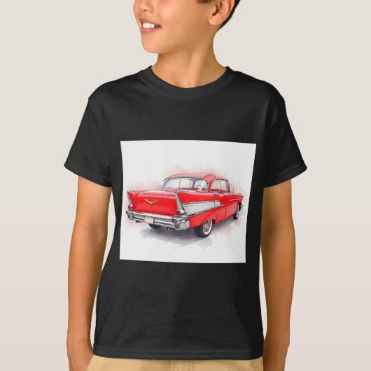 De rode auto uit de jaren vijftig t-shirt (Voorkant)