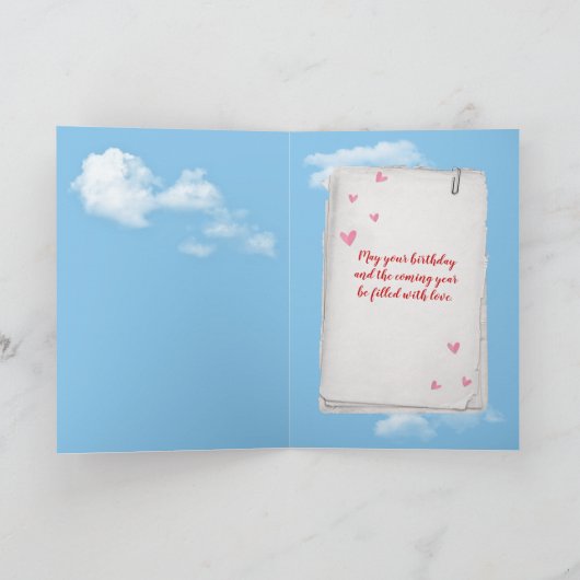 De rode Ballon van het Hart voor verjaardag Kaart (Binnen)