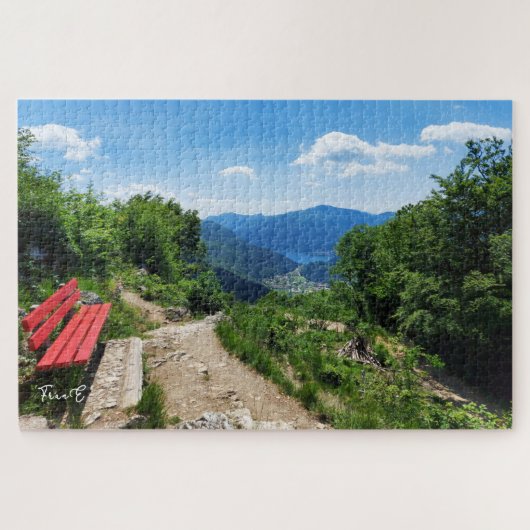 de rode bank legpuzzel (Horizontaal)