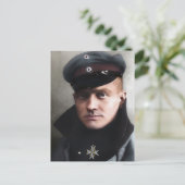 De Rode Baron Manfred von Richthofen 1917 Colorize Briefkaart (Staand voorkant)