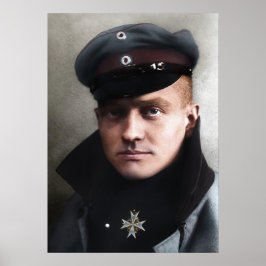 De Rode Baron Manfred von Richthofen 1917 Colorize Poster