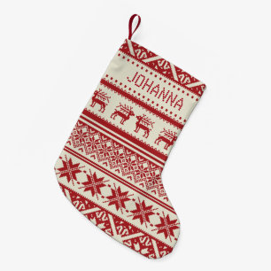 De rode & Beige Lelijke Sweater van Kerstmis - Kleine Kerstsok