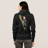 De Rode Bellied Woodpecker Raglan vlootsjas Hoodie (Achterkant volledig)