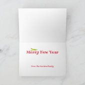 De rode Besnuffelde Kerstkaart van de Douane van Kaart (Binnen)