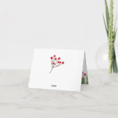 De rode bessen, pijnboom, sneeuwKerstmis danken u Bedankkaart (Achterkant)