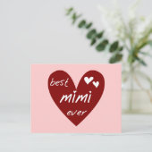 De rode Beste Mimi ooit T-shirts en de Giften van Briefkaart (Staand voorkant)