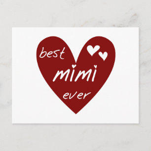 De rode Beste Mimi ooit T-shirts en de Giften van Briefkaart