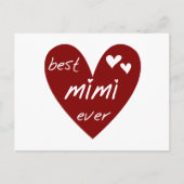 De rode Beste Mimi ooit T-shirts en de Giften van Briefkaart (Voorkant)