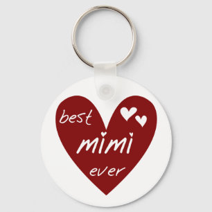 De rode Beste Mimi ooit T-shirts en de Giften van Sleutelhanger